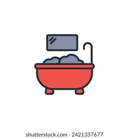 bathroom icon. vector.Editable stroke.linear style sign for use web design,logo.Symbol illustration.