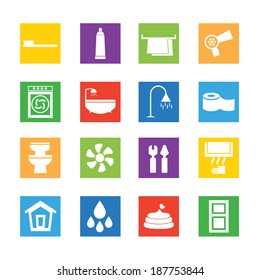 Bathroom Icons Stock Vector (Royalty Free) 187753844 | Shutterstock