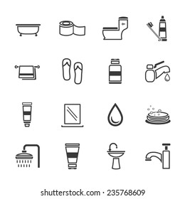 Bathroom Icons Set Vector Stock Vector (Royalty Free) 696692956 ...