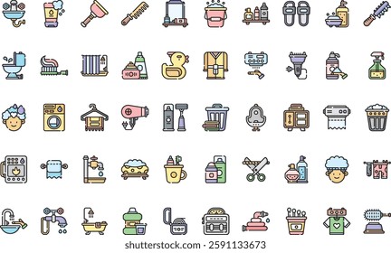 Bathroom icons High-Quality Vector Icons Collection with Editable Stroke. Ideal for Professional and Creative Projects.