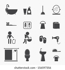 Bathroom icons isolated on white background 