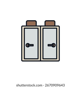 Iconos de baño aislados sobre fondo blanco. Diseño de estilo plano