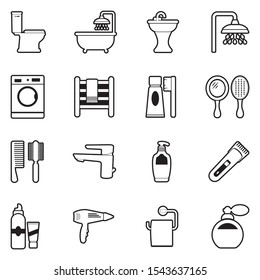 Bathroom Icons Line Fill Design Vector Stock Vector (Royalty Free ...