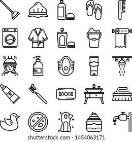 Bathroom icons pack. Isolated bathroom symbols collection. Graphic icons element