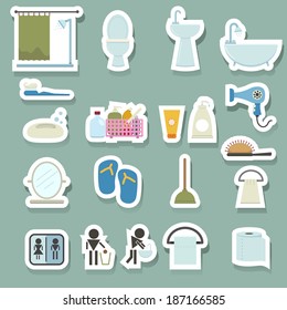 Bathroom icons set