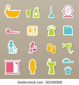 bathroom icons set