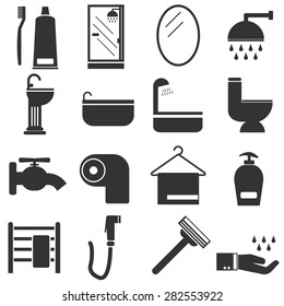 bathroom icons set