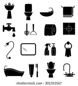 Bathroom icons set