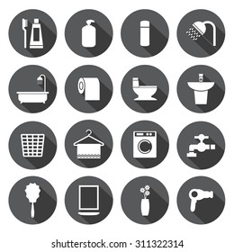 Bathroom icons set