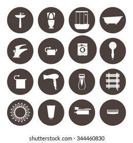 Bathroom icons set.