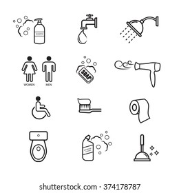Bathroom icons set