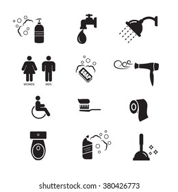 Bathroom icons set