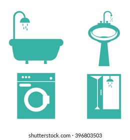 bathroom icons set