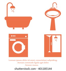 bathroom icons set