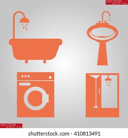 bathroom icons set
