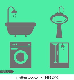 bathroom icons set