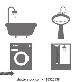 bathroom icons set