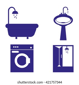 bathroom icons set