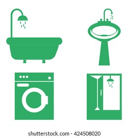 bathroom icons set