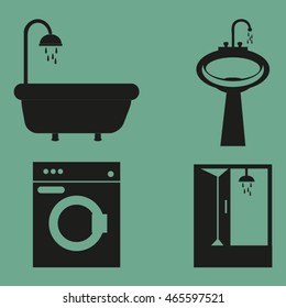 bathroom icons set