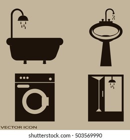 bathroom icons set