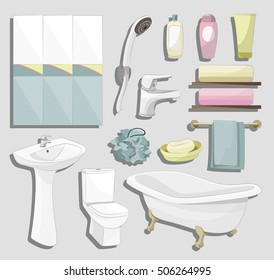 Bathroom icons set