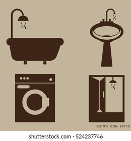 bathroom icons set