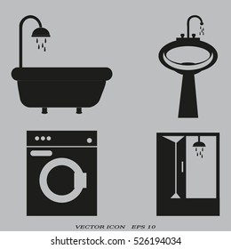 bathroom icons set