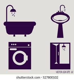 bathroom icons set