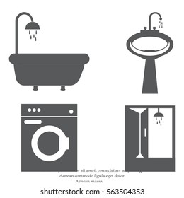 bathroom icons set