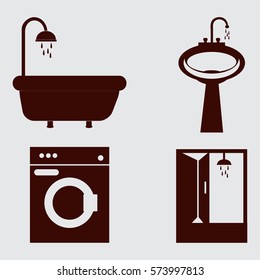bathroom icons set