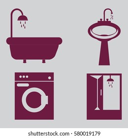 bathroom icons set