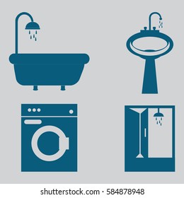 bathroom icons set