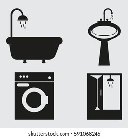 bathroom icons set