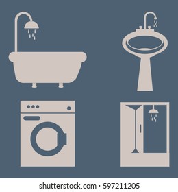 bathroom icons set