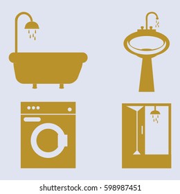 bathroom icons set