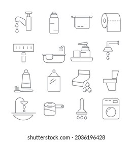 Bathroom Icons Set Bathroom Pack Symbol Stock Vector (Royalty Free ...