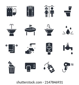 bathroom icons set . bathroom pack symbol vector elements for infographic web