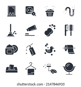 bathroom icons set . bathroom pack symbol vector elements for infographic web