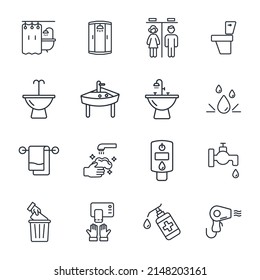 Bathroom Icons Set Bathroom Pack Symbol Stock Vector (Royalty Free ...