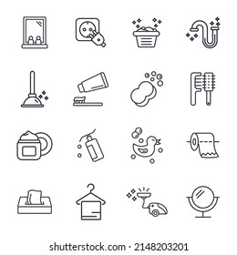 bathroom icons set . bathroom pack symbol vector elements for infographic web