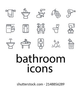 bathroom icons set . bathroom pack symbol vector elements for infographic web