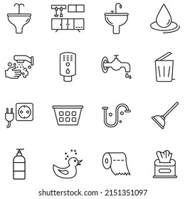 bathroom icons set . bathroom pack symbol vector elements for infographic web
