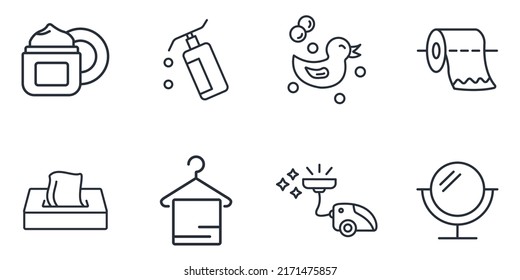 bathroom icons set . bathroom pack symbol vector elements for infographic web