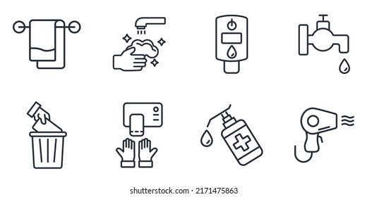 bathroom icons set . bathroom pack symbol vector elements for infographic web