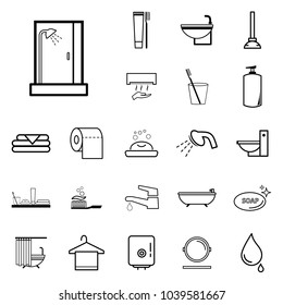 Bathroom icons set. Vector illustration.
