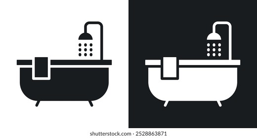Bathroom icons. solid style vector