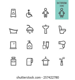 Bathroom icons. Vector illustration.