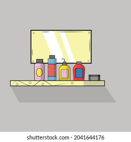 diseño de arte vectorial interior en el baño