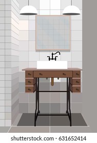 Bathroom interior background with furniture.Design of modern bathroom.
